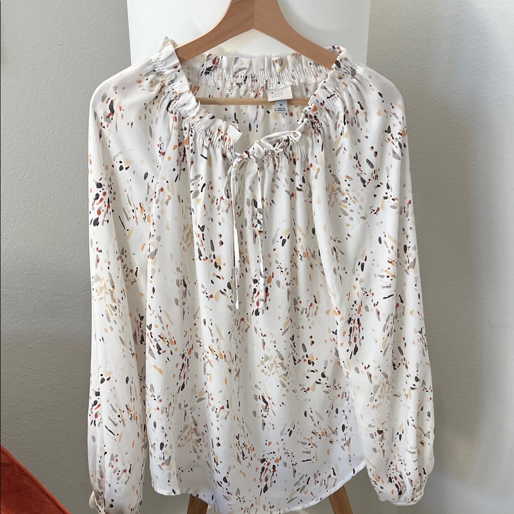 A New Day White Multicolor Patterned Blouse